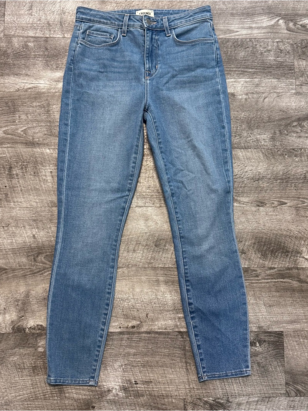 L'AGENCE Margot High Rise Skinny Jeans in Napa Light Wash Womens Sz. 26